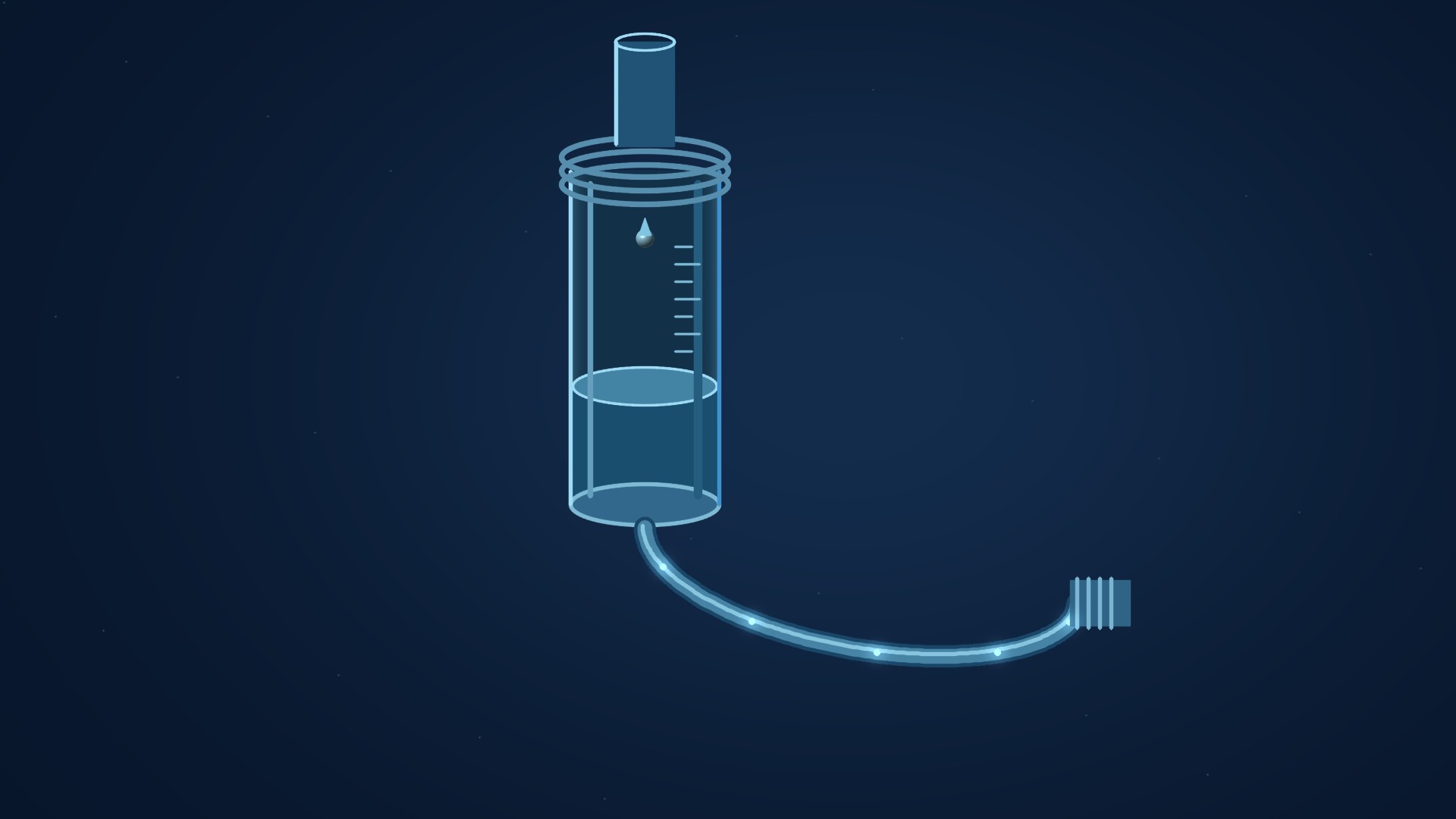 Fluid flowing through an infusion chamber.