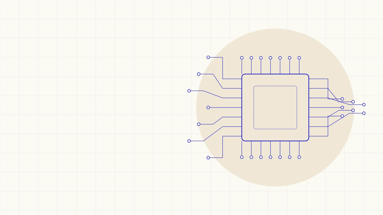 Circuit intégré stylisé, illustration du contentieux des brevets en électronique