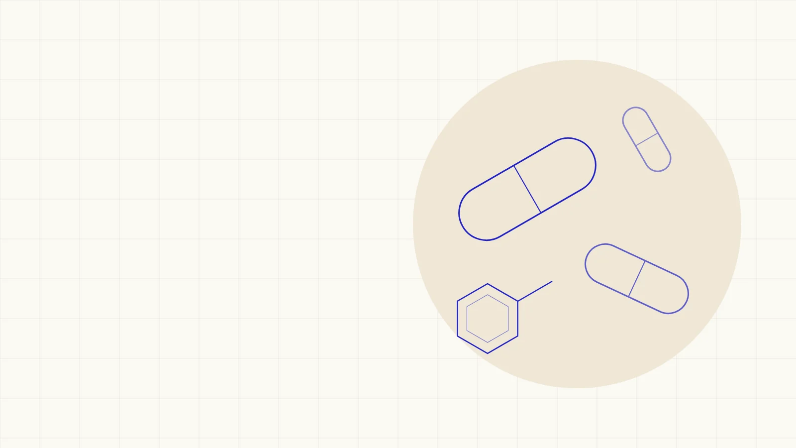 Gélules et cycle moléculaire stylisés, illustration du contentieux des brevets pharmaceutiques
