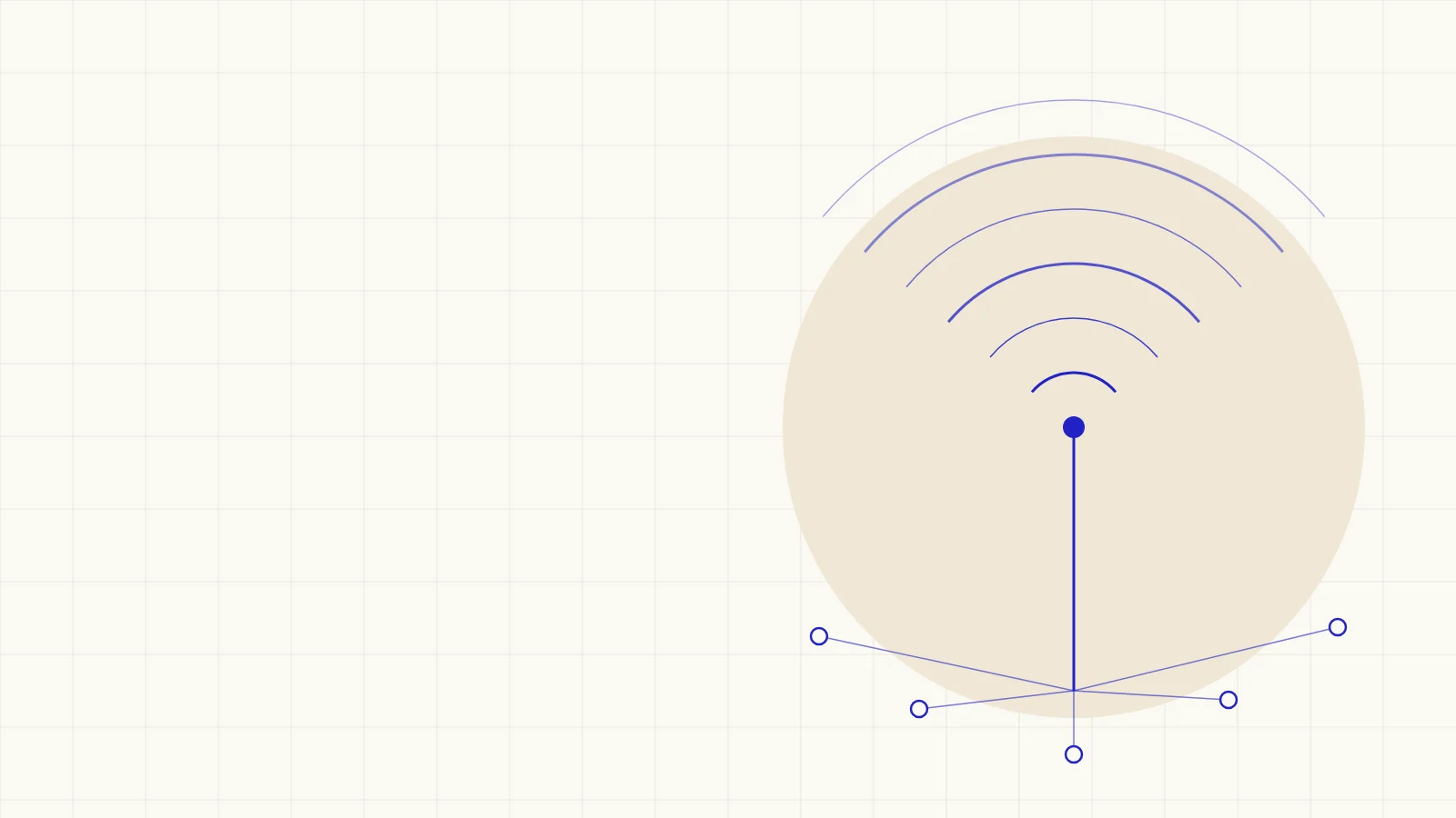 Ondes et réseau stylisés, illustration des brevets essentiels et des licences FRAND en télécommunications