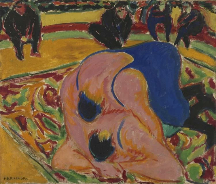 Wrestlers in a Circus, œuvre de Ernst Ludwig Kirchner.