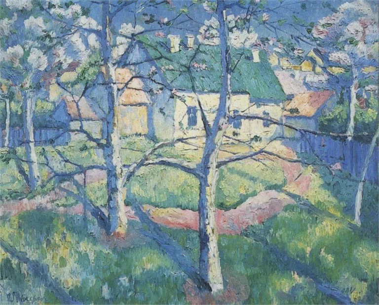 Spring, Apple Trees in Blossom, œuvre de Kazimir Malevitch.