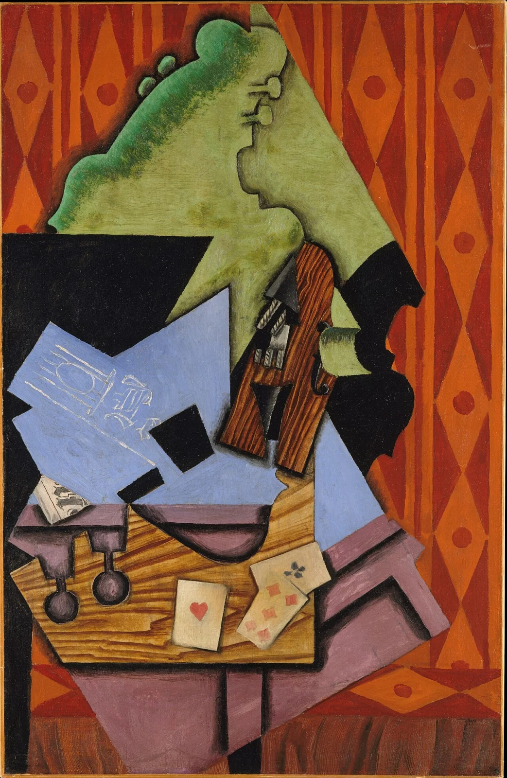 Violin and Playing Cards on a Table, œuvre de Juan Gris.