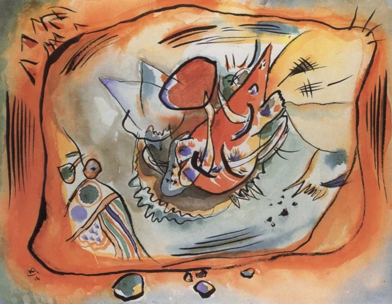 Étude pour un tableau à bordure orange, œuvre de Vassily Kandinsky.