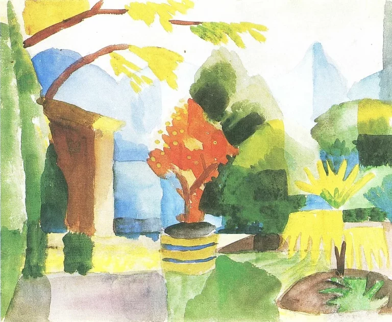 Garten in Hilterfingen, œuvre de August Macke.